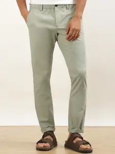Andamen Men Classic Mid-Rise Cotton Trousers