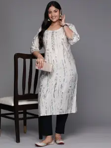 EXTRA LOVE BY LIBAS Women Plus Size Abstract Printed Sequinned Kurta