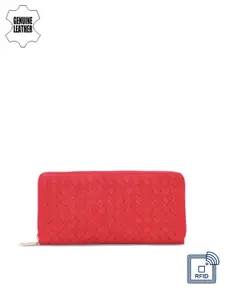 Eske Women Red Solid Zip Around Wallet