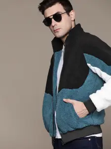 The Roadster Lifestyle Co. Fleece Colourblocked Bomber Jacket