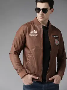 The Roadster Lifestyle Co. Embroidered Detail Leather Jacket