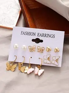 VIEN Pack Of 6 Contemporary Studs Earrings