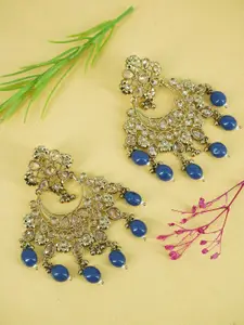 GRIIHAM Gold-Plated Contemporary Chandbalis Earrings