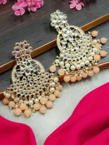 GRIIHAM Gold-Plated Contemporary Chandbalis Earrings