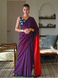 Suta Purple & Pink Cotton Blend Saree