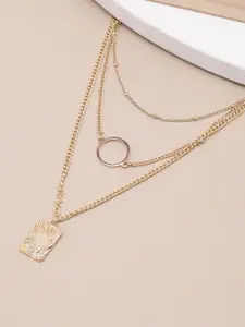 DIVA WALK Gold-Plated Layered Layered Minimal Necklace
