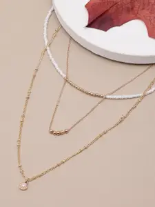 DIVA WALK Gold-Plated Beaded Layered Necklace