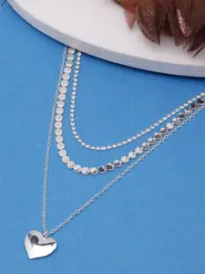 DIVA WALK Silver-Plated CZ Studded Layered Necklace