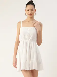 Kook N Keech Solid A-Line Cotton Mini Dress