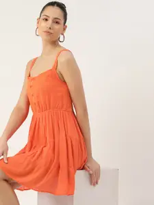 Kook N Keech Solid A-Line Cotton Mini Dress