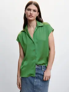 MANGO Women Solid Opaque Casual Shirt