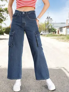 STREET 9 Women Jean Wide Leg High-Rise Pure Cotton Jeans