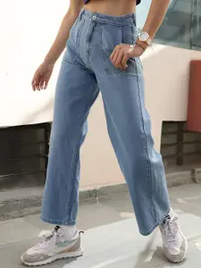 STREET 9 Women Jean Wide Leg High-Rise Pure Cotton Jeans