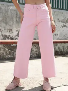 STREET 9 Women Jean Wide Leg High-Rise Pure Cotton Jeans