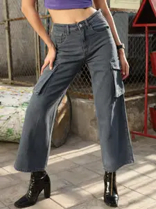 STREET 9 Women Jean Wide Leg High-Ris Pure Cotton Jeans