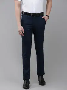 Van Heusen Men Textured Slim Fit Trousers
