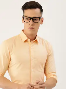 Peter England Men Beige Slim Fit Opaque Casual Shirt