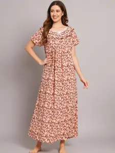 SEPHANI Floral Printed Pure Cotton Nightdress