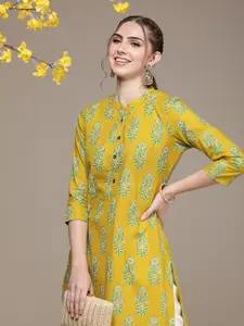 Anouk Women Green Ethnic Motifs Printed Summer Sheers Kurta
