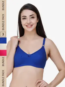 College Girl Pack of 3 Pure Cotton Everyday Bra - Full Coverage