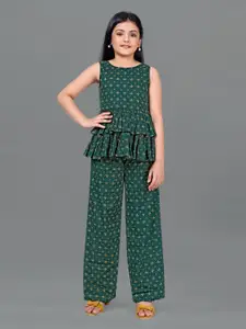 FASHION DREAM Girls Printed Top With Trousers