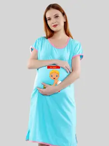 SillyBoom Printed Pure Cotton Maternity T-shirt Nightdress