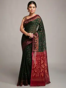 WoodenTant Ethnic Woven Design Silk Cotton Jamdani Saree