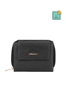 WildHorn Women Textured Leather RFID Zip Around Wallet