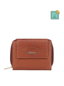 WildHorn Women Textured Leather RFID Zip Around Wallet