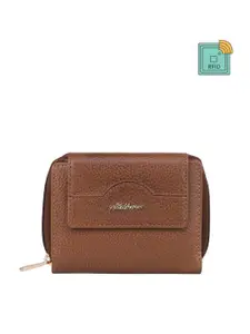 WildHorn Women Textured Leather RFID Zip Around Wallet