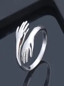 Silver Shine Set Of 2 Silver-Plated Adjustable Finger Ring