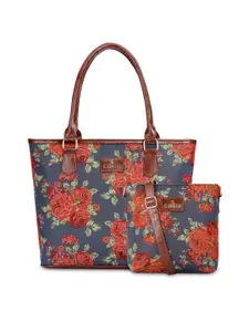 THE CLOWNFISH Floral Printed Leather Sling Bag & Handbag