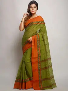 WoodenTant Ethnic Motif Pure Cotton Taant Saree