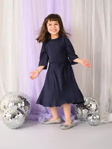 LilPicks Girls Flared Sleeves Fit & Flare Dress