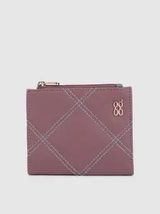 Baggit Women Geometric Self Design Quilted PU Two Fold Wallet