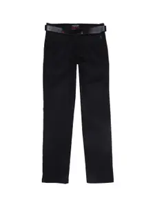 Gini and Jony Boys Mid-Rise Cotton Chino Trousers With Belt