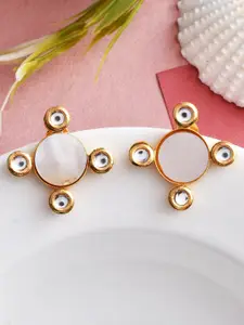 Silvermerc Designs Gold Plated Contemporary Studs Earrings