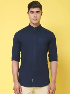 Rodamo Slim Fit Mandarin Collar Cotton Casual Shirt