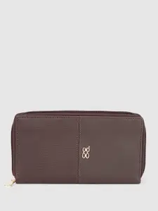 Baggit Women Semi Geometric Textured PU Zip Around Wallet