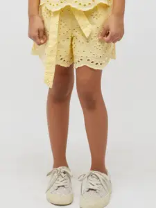 One Friday Girls Self Designed Cotton Shorts