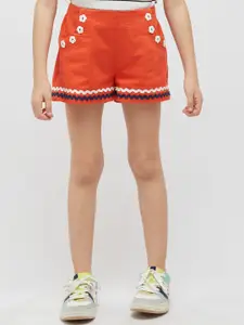One Friday Girls Mid-Rise Pure Cotton Shorts