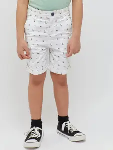 One Friday Boys Nautical Printed Mid Rise Cotton Shorts
