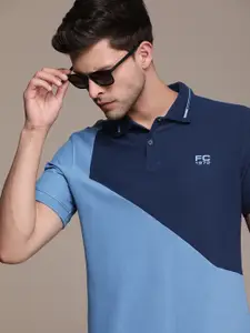 French Connection Colourblocked Polo Collar Pure Cotton T-shirt