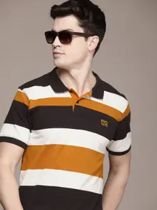 French Connection Colourblocked Polo Collar Pure Cotton T-shirt