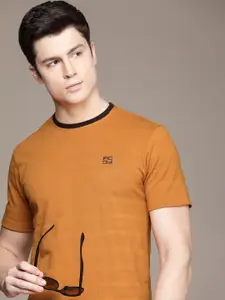 French Connection Self Striped Pure Cotton T-shirt