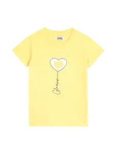 Cantabil Girls Graphic Printed Round Neck Cotton T-shirt