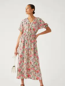 Marks & Spencer Floral Printed Puff Sleeve Maxi Dress