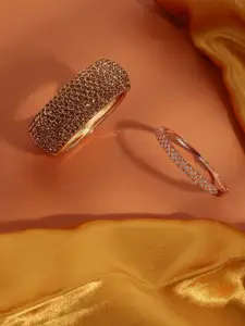 SOHI Set Of 2 Gold-Plated Bangle-Style Bracelets