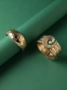 SOHI Set Of 2 Gold-Plated Bangle-Style Bracelets