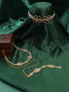 SOHI Set Of 2 Gold-Plated Necklace